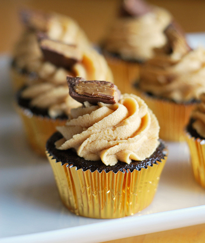 Carob Cupcake With Peanut Butter Frosting